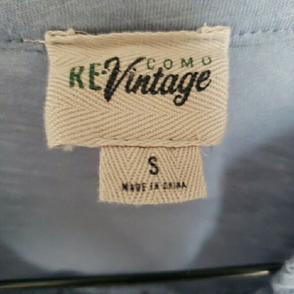 Como Vintage Women's Size Small Peasant Top Long Elastic Sleeves V Neck Blue - Picture 2 of 9